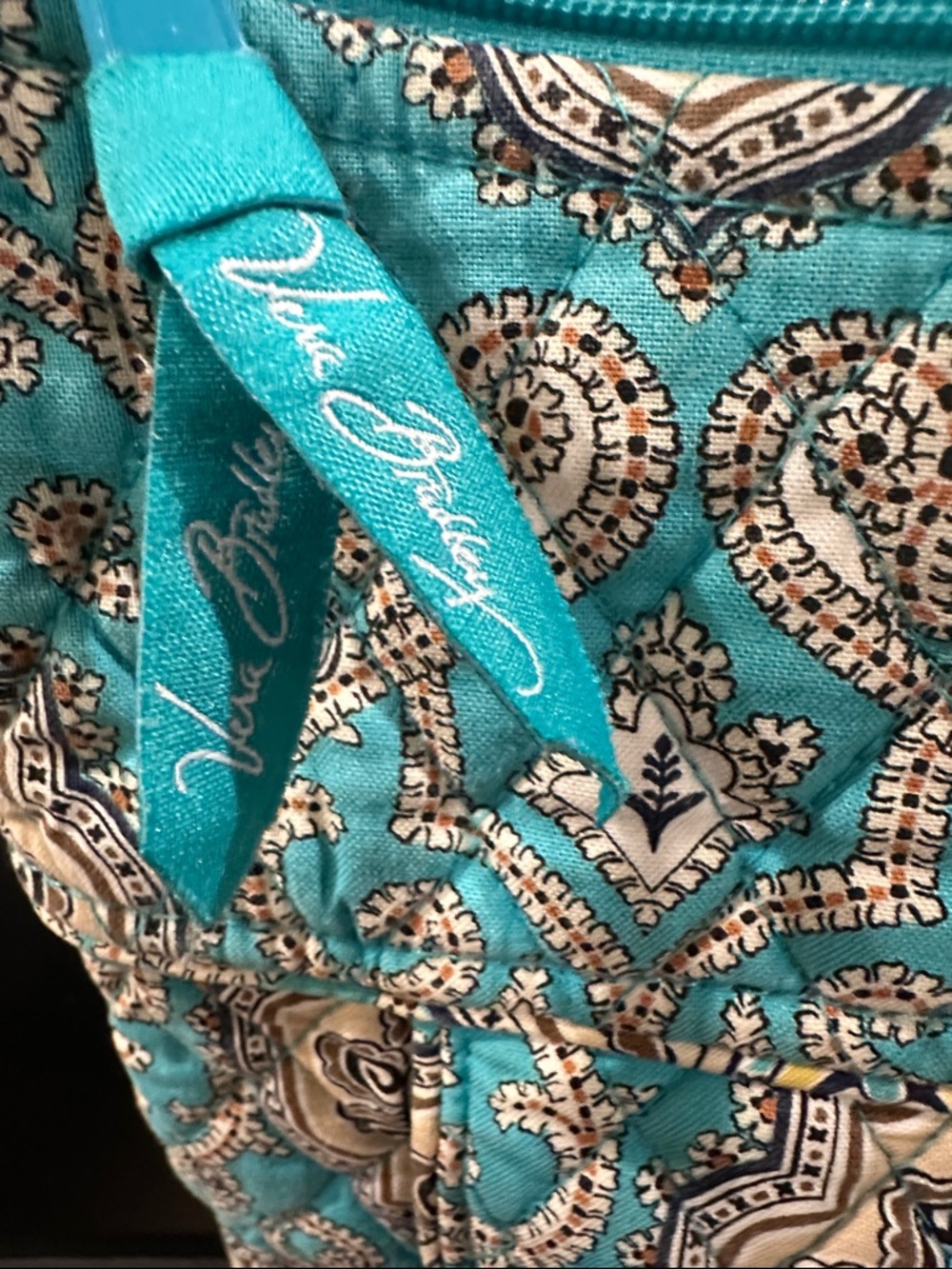 Vera Bradley Turquoise Paisley Quilted Crossbody Bag - Picture 3 of 12